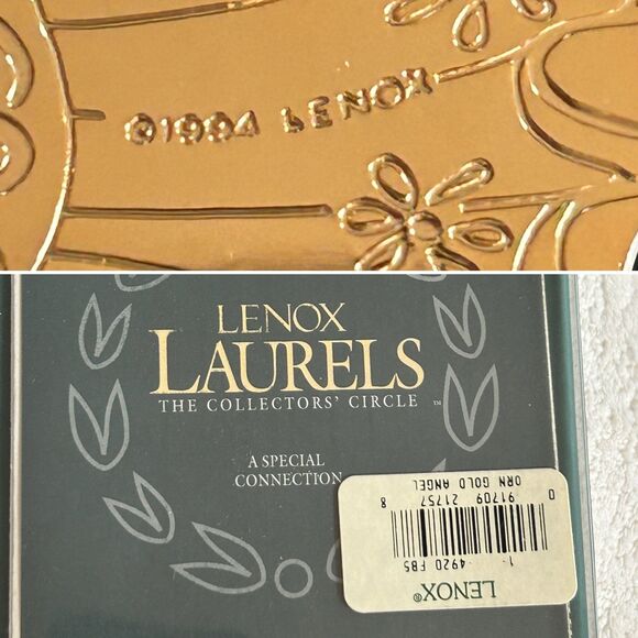 Lenox Laurels Joy Porcelain Angel and Lenox Joy Silver Christmas Tree Ornaments - Picture 6 of 12